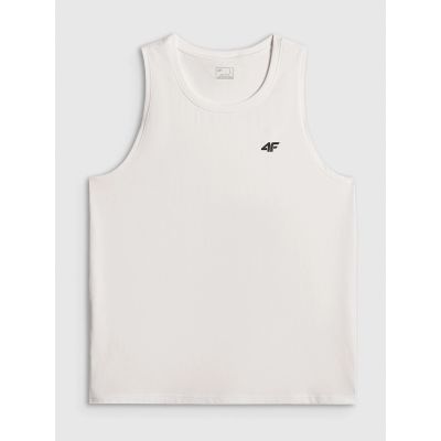 6. Ärmelloses, einfarbiges Herren-T-Shirt in regulärer Passform, Größe 4F 4FRSS26TSLEM367-10S