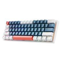 Machenike K500-B61 Kabelgebundene mechanische Gaming-Tastatur mit Hintergrundbeleuchtung, braunen Schaltern – Blau und Weiß