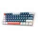 Machenike K500-B61 Kabelgebundene mechanische Gaming-Tastatur mit Hintergrundbeleuchtung, braunen Schaltern – Blau und Weiß