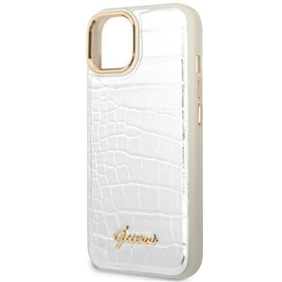 6. Guess GUHCP14MHGCRHS iPhone 14 Plus 6,7 "Silber / Silber Hardcase Croco Collection