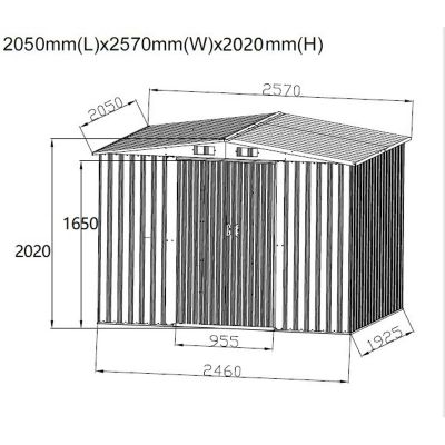 2. Metall-Gartengerätehaus 205 x 257 x 202 cm
