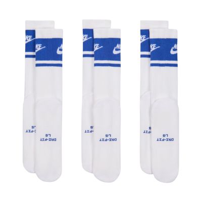 3. Nike Everyday Elevated Crew Socken, 3 Paar, Weiß und Blau, IM7949 904