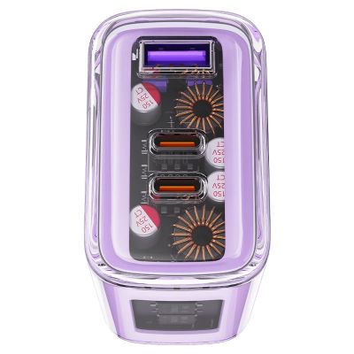 4. Acefast GaN Ladegerät 65W 3 Ports (1xUSB, 2xUSB C) grün (A45)