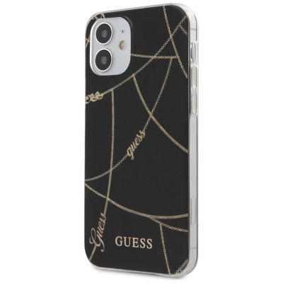 2. Guess, GUHCP12SPCUCHBK iPhone 12 mini 5,4" schwarz/schwarzes Hardcase Gold Chain Collection
