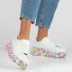 2. Leder-Plateau-Sneaker mit weißem Blumenmuster Filippo DP7507