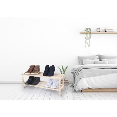 16. ALPINA 2-STUFIGES SCHUHREGAL AUS HOLZ