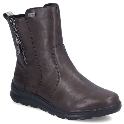 Rieker Z0074-25 bequeme braune wasserdichte Damen-Ankle-Boots