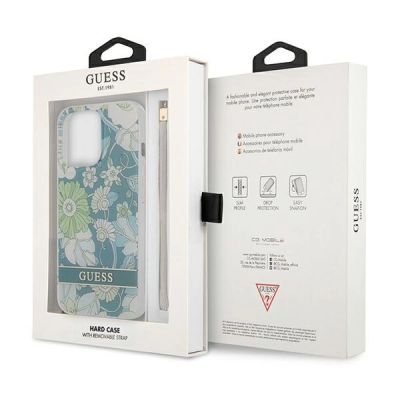 8. Guess, GUHCP13XHFLSN iPhone 13 Pro Max 6,7" grün/grüner Hardcase Flower Strap