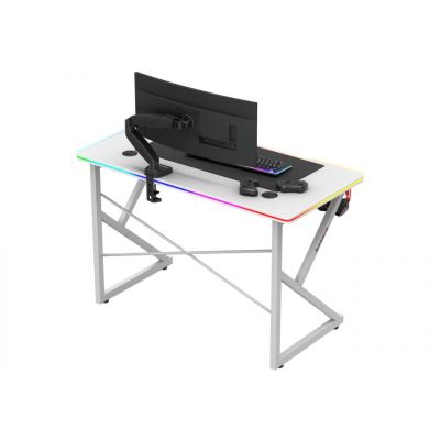 4. Huzaro Hero 1.7 RGB Weißer Gaming-Schreibtisch