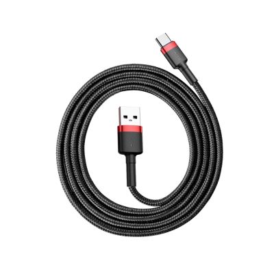 8. Baseus Cafule USB-A / USB-C QC 3.0 3A Kabel 1 m - Schwarz und Rot