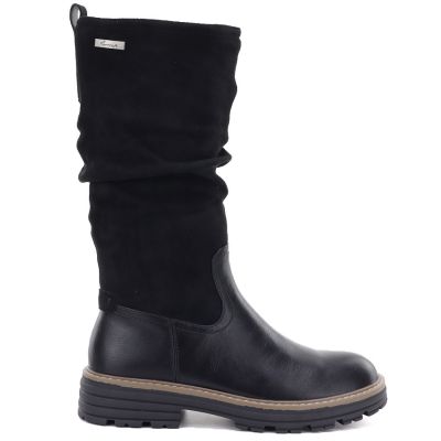 2. Warme, gerüschte Damenstiefel, schwarz, M.Daszyński SA259-