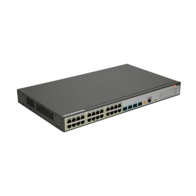 5. FiberHome S4820-28T-X-PE-AC Netzwerk-Uplinks, verwaltetes L2/L3 Gigabit-Ethernet (10/100/1000), PoE-Unterstützung, 1 HE, Schwarz, Grau