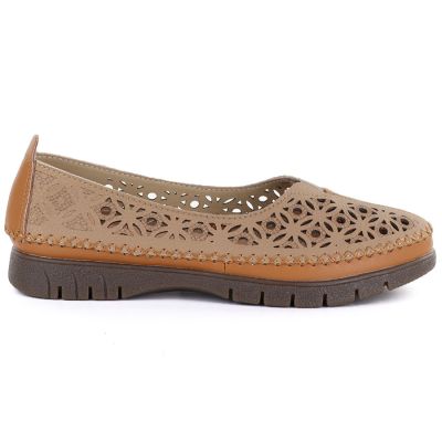 2. Damen-Lederschuhe mit durchbrochenem Muster, braun, Sergio Leone SP006