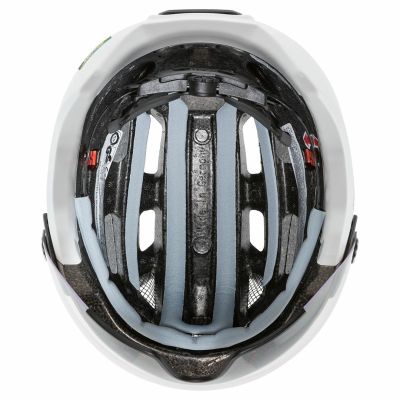 4. Fahrradhelm UVEX Finale Visier 56–61 cm, Sand/Weiß matt