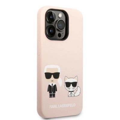 4. Karl Lagerfeld KLHMP14XSSKCI iPhone 14 Pro Max 6,7" Hardcase hellrosa/hellrosa Silikon Karl & Choupette Magsafe