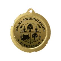 Metallmedaille mit Gravur auf Laminat