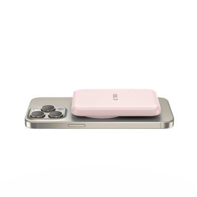 3. Tech-Protect LifeMag PB10 Powerbank mit MagSafe 5000 mAh 15 W USB-C-Anschluss – Rosa + USB-C-Kabel