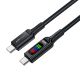 2. Acefast C7-03 USB-C USB-C 100 W 1,2 m Kabel mit Display – Schwarz
