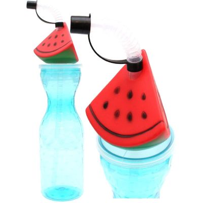 EXCELLENT HOUSEWARE 500ML BLAUE SPORTFLASCHE MIT STROHHALM