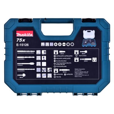 6. Set mit Bohrern und Bits, 75-teilig, MAKITA ME-15126