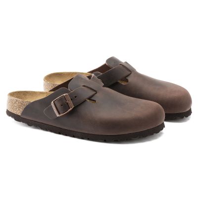 5. Birkenstock Boston Habana Clogs aus geöltem Leder, normale Weite, Damen-/Herrenschuhe (0860131)