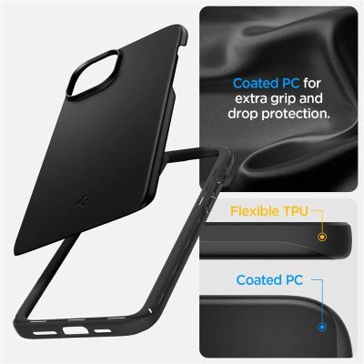 16. Spigen Thin Fit Hülle für iPhone 15 Plus – Schwarz