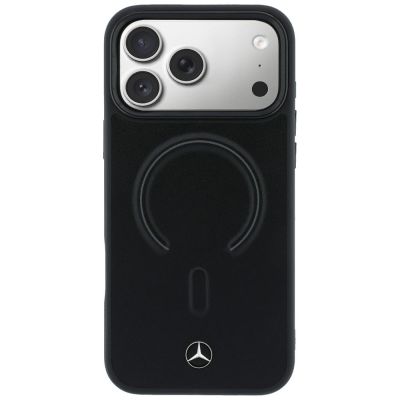 3. Mercedes Leder 3D MagSafe Hülle für iPhone 17 Pro Max - Schwarz