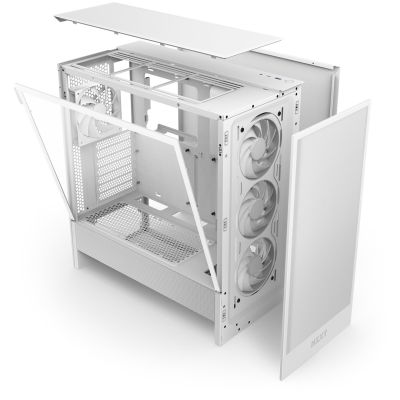 6. NZXT H5 Flow MIDI-Towergehäuse mit Fenster, weiß
