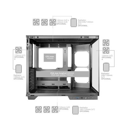 13. TACENS MARS MC-MIRAGE 7,2" IPS LCD ATX - Gehäuse