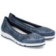 4. Rieker L3065-14 Damen bequeme, durchbrochene blaue Ballerinas