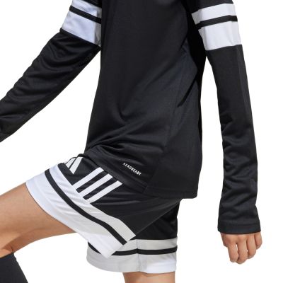 6. adidas Squadra 25 Langarmtrikot für Kinder Schwarz-Weiß JJ0047