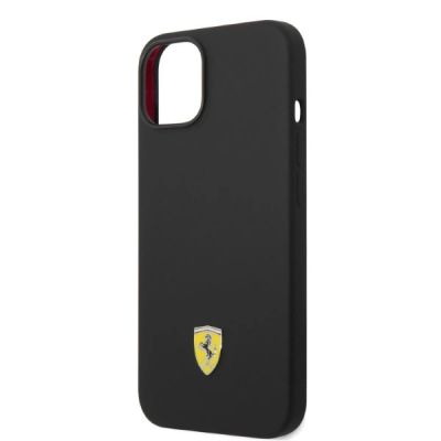 6. Ferrari FEHMSIP14MBK iPhone 14 Plus 6.7" schwarz/schwarz Hardcase Silikon Metall Logo Magsafe