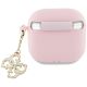 2. Guess AirPods 4 Silikonhülle mit 4G-Anhänger – pink