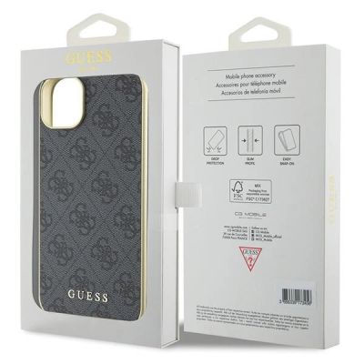 8. Guess 4G Charms Collection Hülle für iPhone 15 Plus – Grau