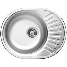 Einzelbecken-Edelstahlspüle mit Abtropffläche ZEU 011C