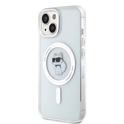 2. Karl Lagerfeld IML Choupette MagSafe Hülle für iPhone 15 – transparent