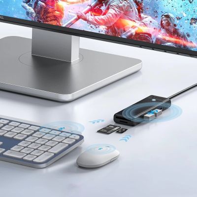 6. Orico PAPW3AT-U3 USB-Hub mit 4 Anschlüssen (3x USB-A 3.0) und microSD/SD-Kartenleser, 1 m Kabellänge – Schwarz