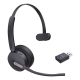 Yealink WH64 Hybrid Mono Teams Headset Kabelloses Kopfbügel-Headset für Büro/Callcenter Micro-USB Bluetooth Schwarz