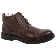 Lee Cooper Herrenschuhe, elegante braune Leder-Stiefeletten mit Isolierung