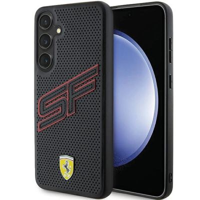 Ferrari Big SF Perforierte Hülle für Samsung Galaxy S24+ – Schwarz
