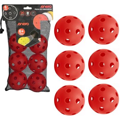 6. UNIHOC Spielbälle Rot Enero 6 Stück