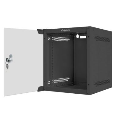 5. Lanberg WF10-2306-10B Einzelschrank (6 HE; 329 mm / 280 mm / 310 mm; Wandmontage; Glas; 10"; Schwarz)