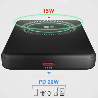 3. SBS Mag Power Qi2 5000 mAh Powerbank kompatibel mit MagSafe - Schwarz