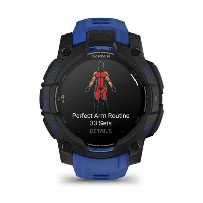 35. GARMIN Instinct 3 AMOLED 45mm Schwarz/Blitzblau Smartwatch