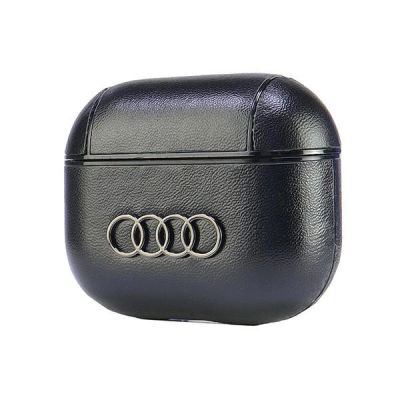 2. Audi Lederhülle mit großem Logo für AirPods 3 – Schwarz