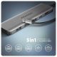 2. Axagon HMC-5H USB-C 3.2 Gen 1 Hub mit 3x USB-A, 4K HDMI PD und 100 W – Silber, kabelgebunden, USB 3.2 Gen 1 (3.1 Gen 1), Typ-C, Silber