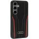 3. Audi Echtleder MagSafe S24 S921 schwarz-rot/schwarz-rot Hardcase AU-TPUPCS24-R8/D3-RD