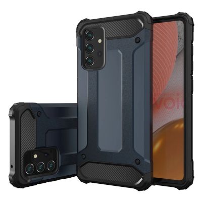 2. Hybrid Armor robuste TPU/PC Panzer Handyhülle Hard Case für Samsung Galaxy A72 4G blau