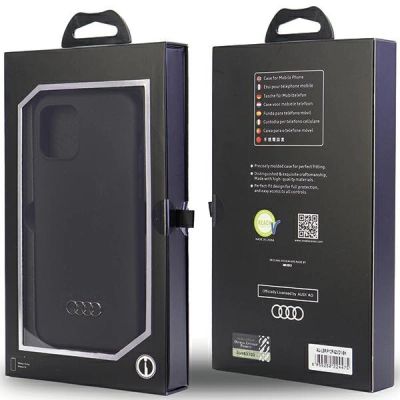 7. Audi Silikonhülle iPhone 12/12 Pro 6,1" schwarz/schwarz Hardcase AU-LSRIP12P-Q3/D1-BK