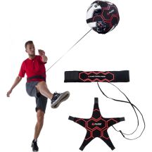 Fußballtrainer mit Gummi, schwarz, rot, rein, 2 Verbesserungen